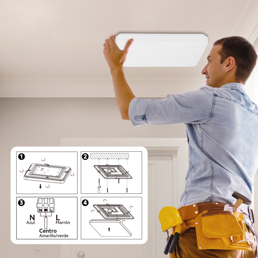 Brilagi - MILKY WAY himmennettävä LED-kattovalaisin LED/24W/230V 3000-6500K 37x37 cm + kaukosäädin
