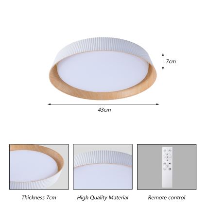 Brilagi - himmennettävä LED-kattovalaisin ORINO LED/54W/230V 3000-6000K valkoinen halkaisija 43 cm + kaukosäädin