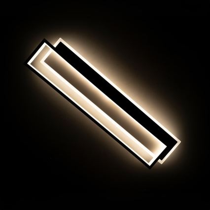BRILAGI - OUTLINE LED himennettävä kattovalaisin 66W 230V 3000-6000K 15x60 cm valkoinen/musta + kaukosäädin