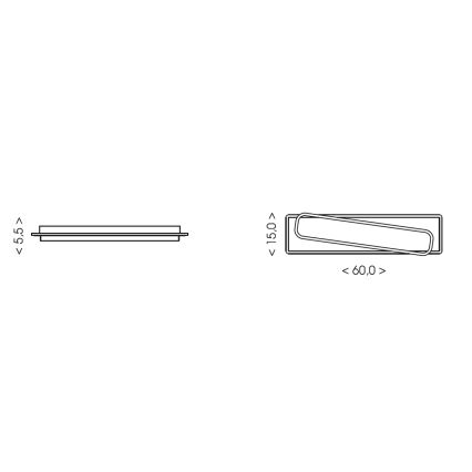 Brilagi - OUTLINE LED himennettävä kattovalaisin 66W 230V 3000-6000K 15x60 cm valkoinen/musta + kaukosäädin