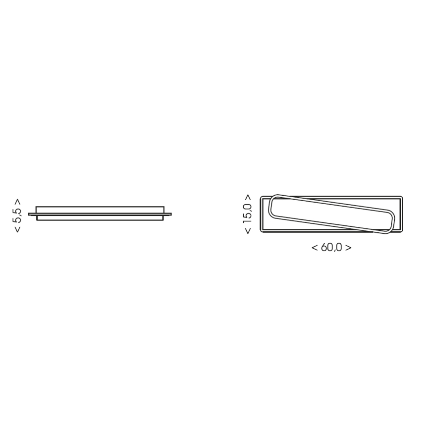Brilagi - OUTLINE LED himennettävä kattovalaisin 66W 230V 3000-6000K 15x60 cm valkoinen/musta + kaukosäädin