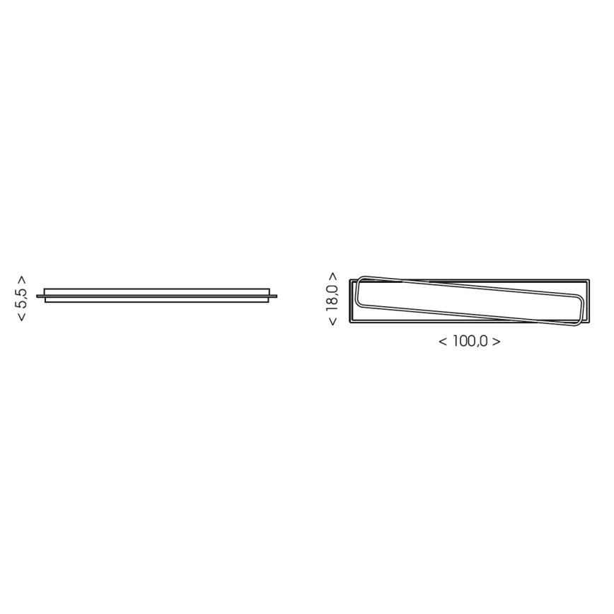 Brilagi - Himmennettävä LED-kattovalaisin OUTLINE LED/90W/230V 3000-6000K 18x100 cm valkoinen/musta + kaukosäädin