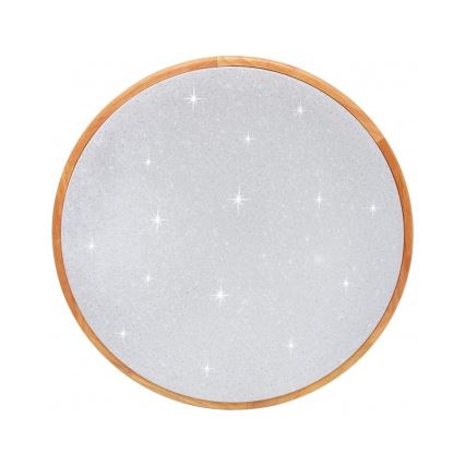 Brilagi - PINE himmennettävä LED-kattovalaisin LED/24W/230V, puinen halkaisija 42 cm 3000-6500K + kaukosäädin