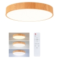 Brilagi - himmennettävä LED-kattovalaisin POOL LED/36W/230V 3000-6000K halkaisija 30 cm puukuosi + kaukosäädin