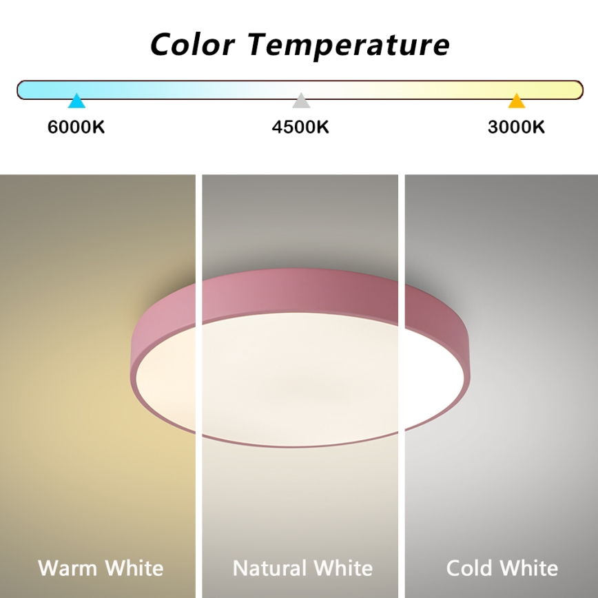 Brilagi - himmennettävä LED-kattovalaisin POOL LED/48W/230V 3000-6000K Ø 40 cm vaaleanpunainen + kaukosäädin