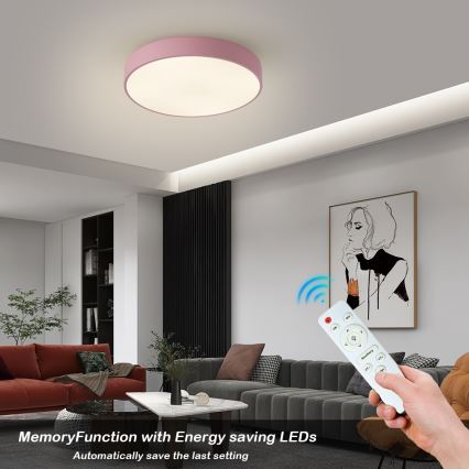 Brilagi - himmennettävä LED-kattovalaisin POOL LED/48W/230V 3000-6000K Ø 40 cm vaaleanpunainen + kaukosäädin