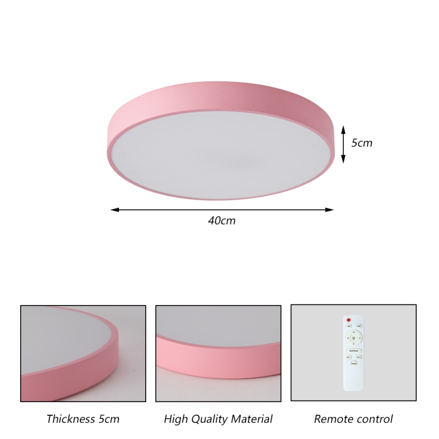 Brilagi - himmennettävä LED-kattovalaisin POOL LED/48W/230V 3000-6000K Ø 40 cm vaaleanpunainen + kaukosäädin