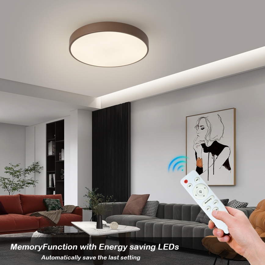 Brilagi - himmennettävä LED-kattovalaisin POOL LED/48W/230V 3000-6000K Ø 40 cm ruskea + kaukosäädin