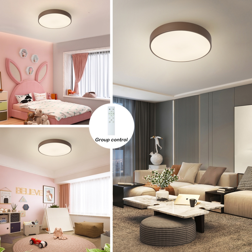 Brilagi - himmennettävä LED-kattovalaisin POOL LED/48W/230V 3000-6000K Ø 40 cm ruskea + kaukosäädin