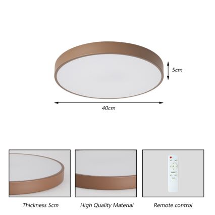 Brilagi - himmennettävä LED-kattovalaisin POOL LED/48W/230V 3000-6000K Ø 40 cm ruskea + kaukosäädin