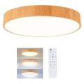 Brilagi - himmennettävä LED-kattovalaisin POOL LED/50W/230V 3000–6000K halkaisija 40 cm puukuosi + kaukosäädin