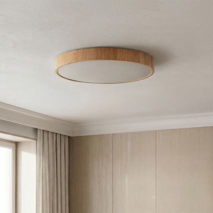 Brilagi - himmennettävä LED-kattovalaisin POOL LED/50W/230V 3000–6000K halkaisija 40 cm puukuosi + kaukosäädin
