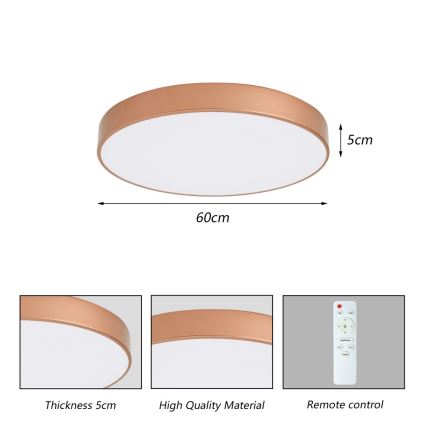 BRILAGI - Himmennettävä LED-kattovalaisin POOL LED/60W/230V 3000-6000K halkaisija 60 cm kuparinvärinen + kaukosäädin