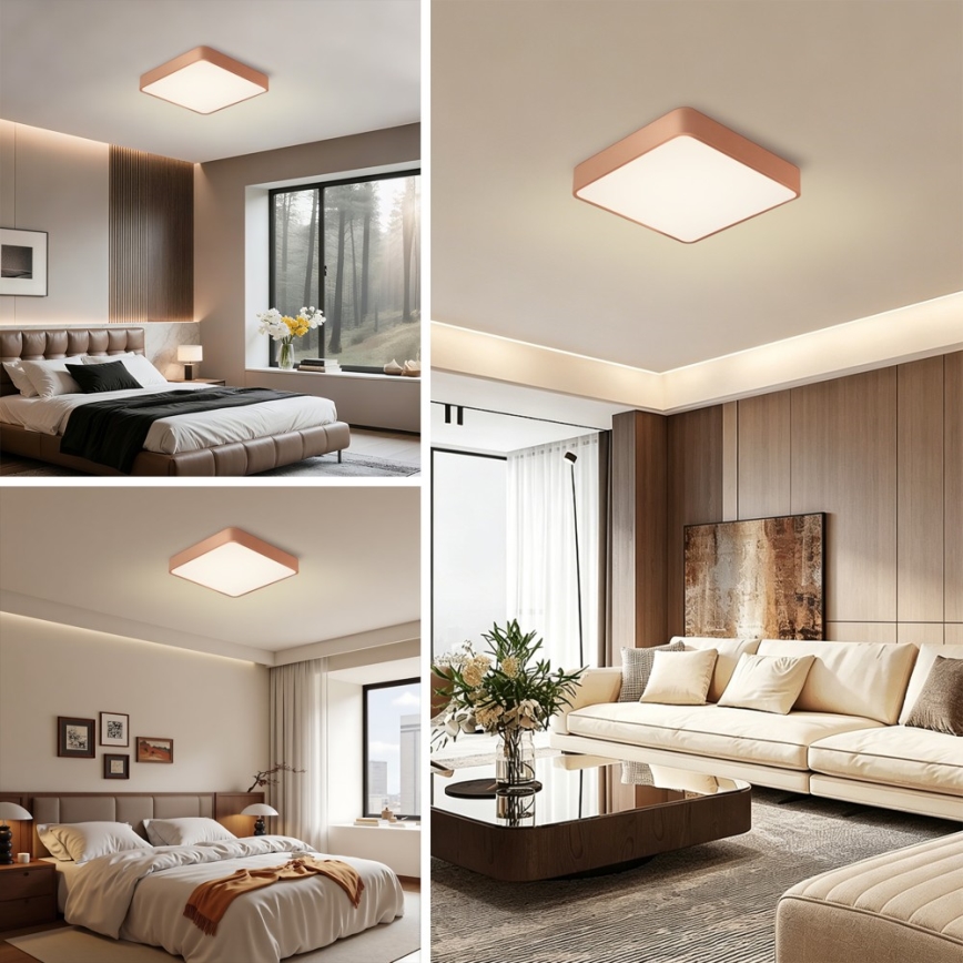 BRILAGI - LED Himmennettävä kattovalaisin POOL SQUARE LED/48W/230V 3000-6000K 50x50 cm pronssinvärinen + kaukosäädin