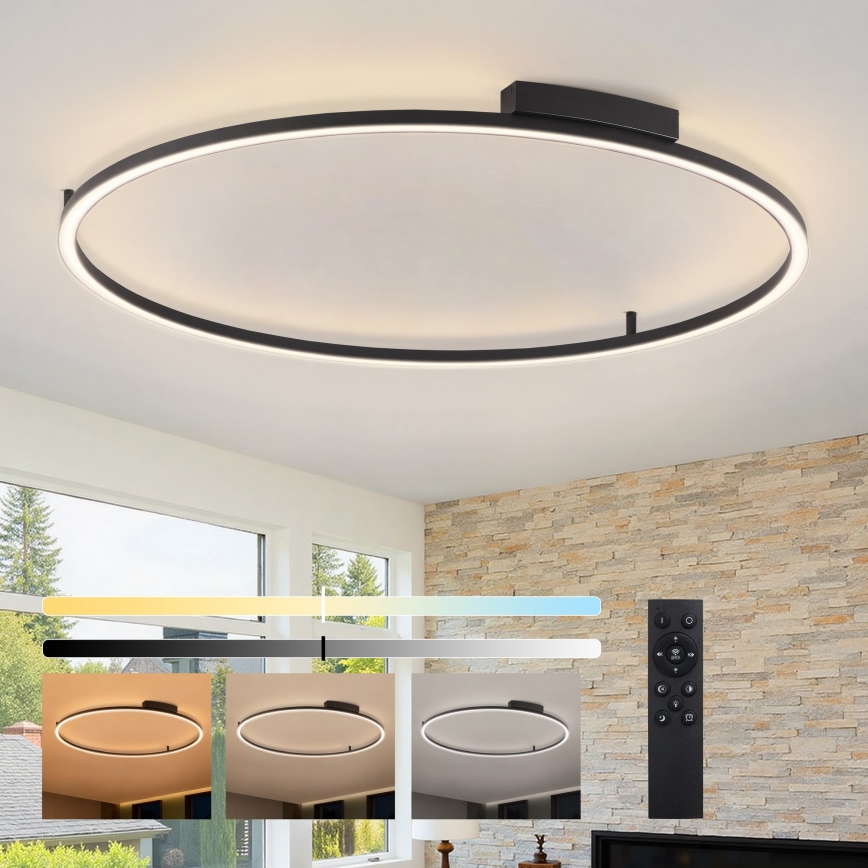Brilagi - himmennettävä LED-kattovalaisin PORTOFINO LED/85W/230V 3000–6000K Ø 120 cm musta + kaukosäädin