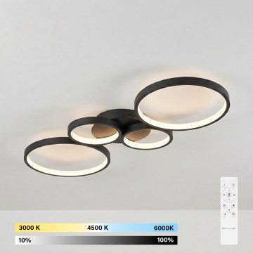 Brilagi - himmennettävä LED-kattovalaisin RINGO LED/34W/230V 3000-6000K 28x78 cm musta + kaukosäädin