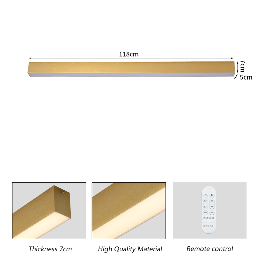Brilagi - LED-himennettävä kattovalaisin SLEEKLINE SMART LED/40W/230V 3000-6000K Wi-Fi Tuya kullanvärinen + kaukosäädin