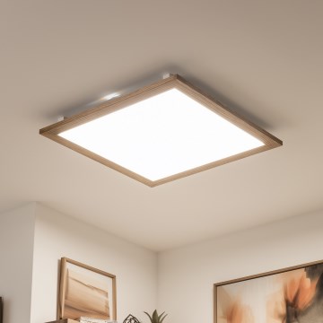 Brilagi - Himmennettävä LED-kattovalaisin SLIMFRAME WOOD LED/58W/230V 64x64 cm 3000-6000K ruskea + kaukosäädin