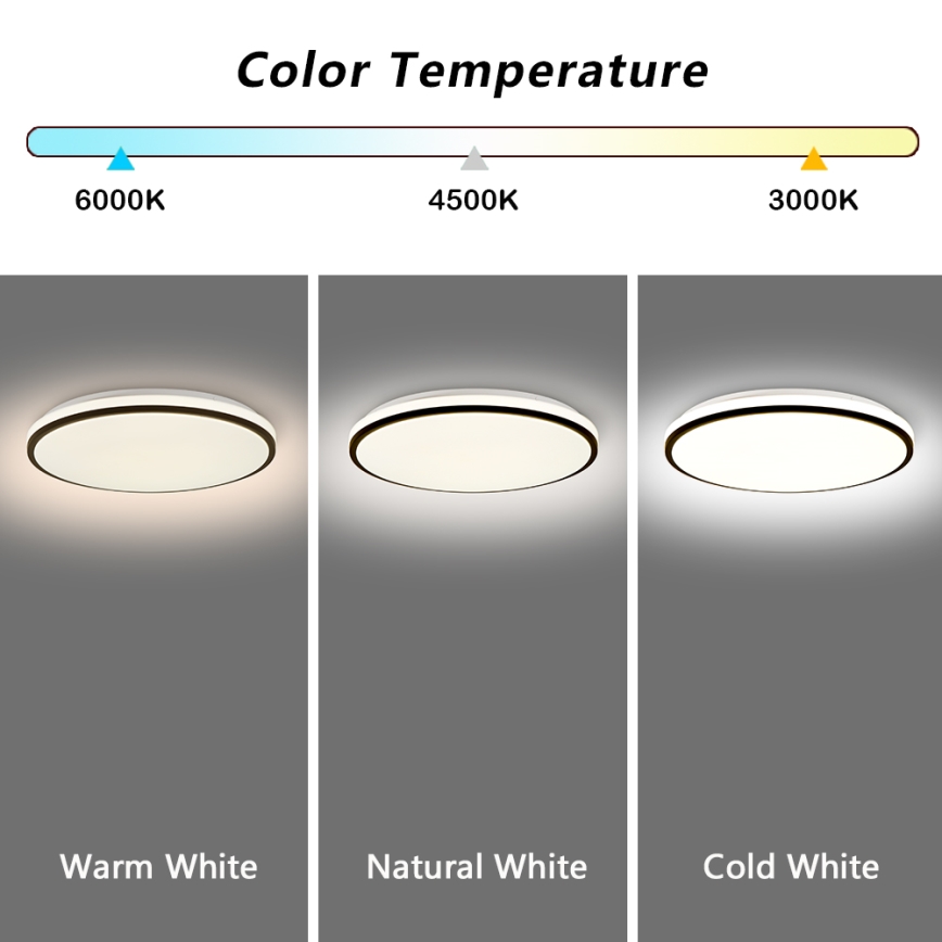 Brilagi - LED-himmennettävä SMART-kattovalaisin LED/36W/230V halkaisija 48 cm 3000–6000K Wi-Fi Tuya Beacon + kaukosäädin