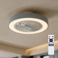 Brilagi - himmennettävä LED-kattovalaisin tuulettimella, LED 38 W, 230 V, 3000–6500 K, halkaisija 50 cm, harmaa + kaukosäädin