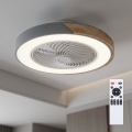 Brilagi - himmennettävä LED-kattovalaisin tuulettimella LED/38W/230V 3000-6500K Ø 50 cm harmaa/tammi + kaukosäädin