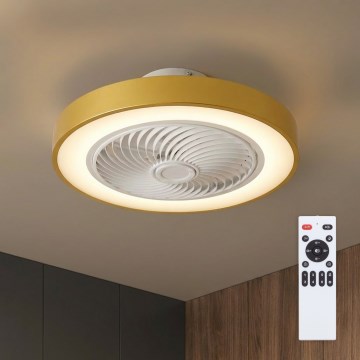 Brilagi - himmennettävä LED-kattovalaisin tuulettimella LED/38W/230V 3000-6500K Ø 50 cm kultainen + kaukosäädin