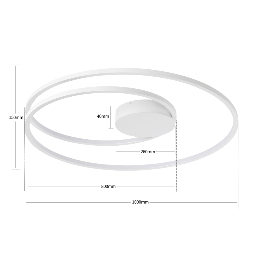 Brilagi - LED-himmennettävä kattovalaisin TWISTER LED/105W/230V 3000-6000K halkaisija 100 cm valkoinen + kaukosäädin