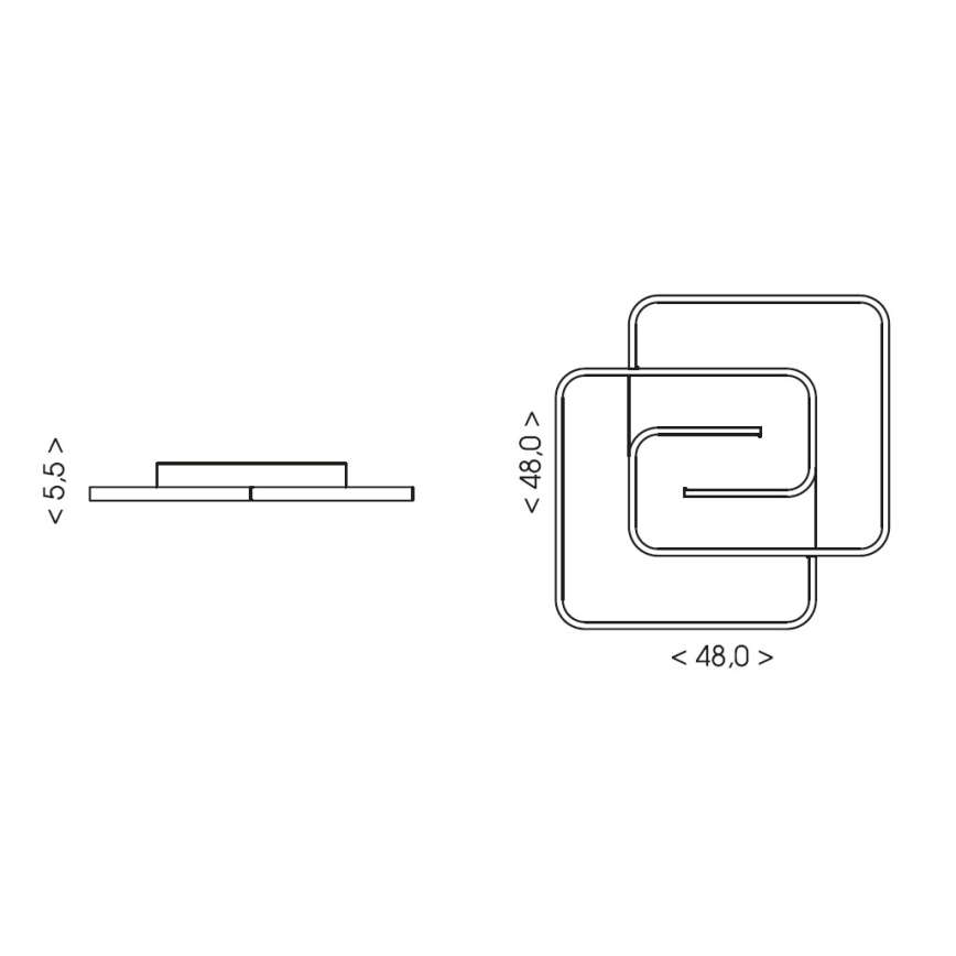 Brilagi - LED himmennettävä kattovalaisin VELO LED/64W/230V 3000-6500K 48x48 cm + kaukosäädin