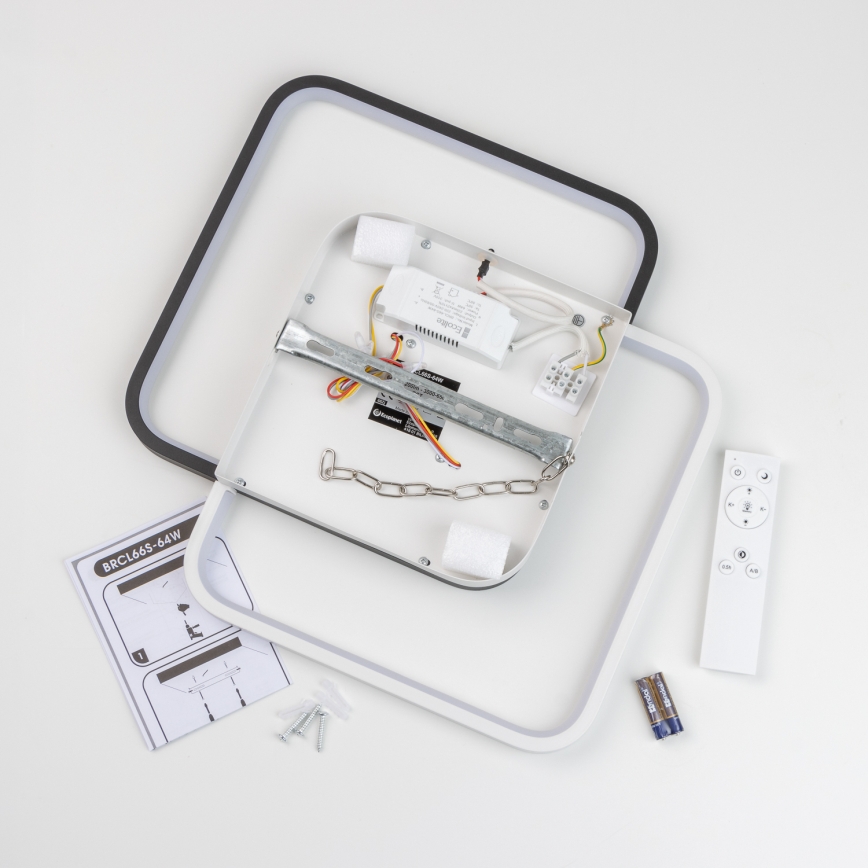 Brilagi - VELO XL LED-himmennettävä kattovalaisin LED/98W/230V 3000-6500K 61x61 cm + kaukosäädin