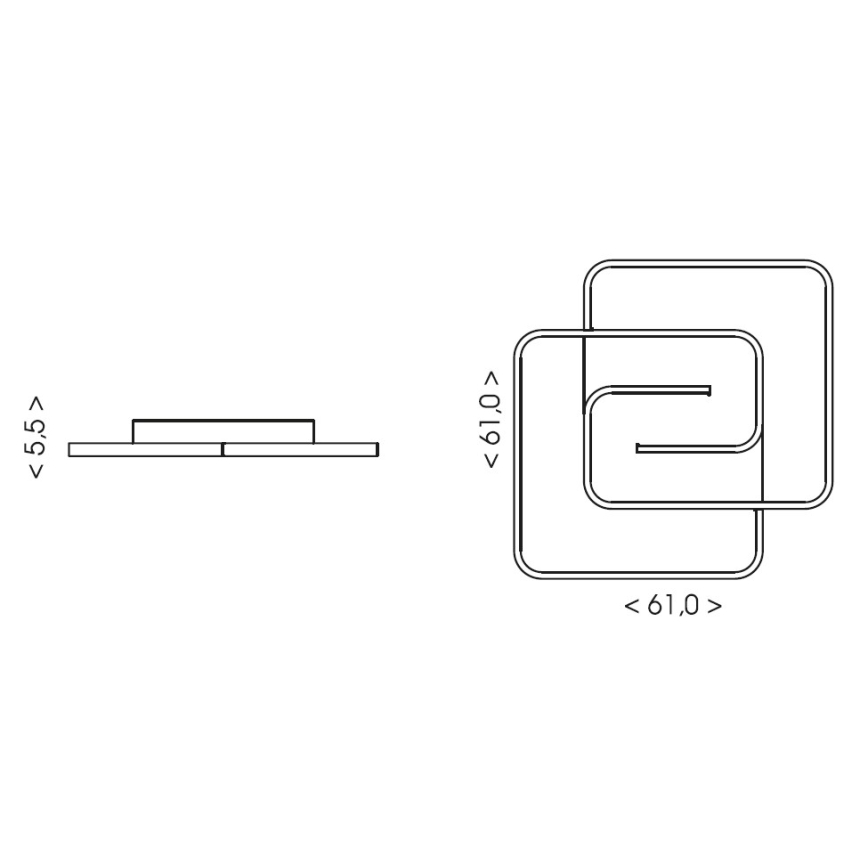 Brilagi - VELO XL LED-himmennettävä kattovalaisin LED/98W/230V 3000-6500K 61x61 cm + kaukosäädin