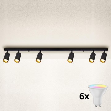 Brilagi - Himmennettävä LED-kohdevalaisin SELE 6xGU10/6,5W/230V 2700-6500K musta/kultainen