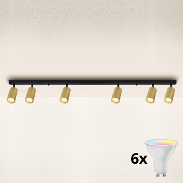 Brilagi - Himmennettävä LED-kohdevalaisin SELE GOLDEN 6xGU10/6,5W/230V 2700-6500K musta/kulta