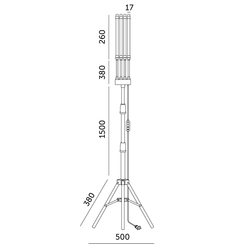 Brilagi - LED Himmennettävä joustava lattialamppu kasvien kasvattamiseen VITABLOOM 4xLED/7,5W/230V musta