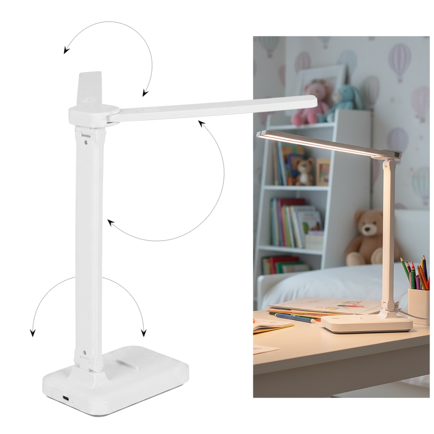 Brilagi - himmennettävä LED-pöytälamppu MODO DUO LED/8W/5V 3000/4000/6500K valkoinen