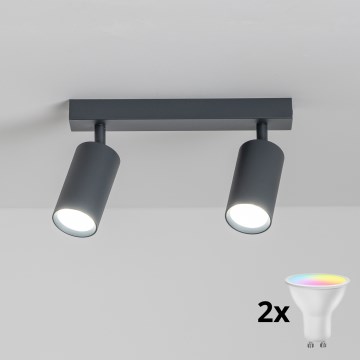 Brilagi - himmennettävä LED RGBW-kohdevalaisin SELE 2xGU10/4,8W/230V 3000K antrasiitti + kaukosäädin