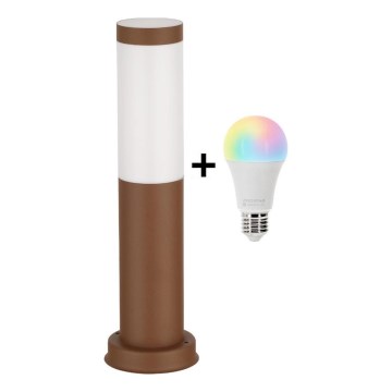 Brilagi - himmennettävä LED RGBW ulkovalaisin 1xE27/9W/230V 2700-6500K IP44 40 cm ruskea