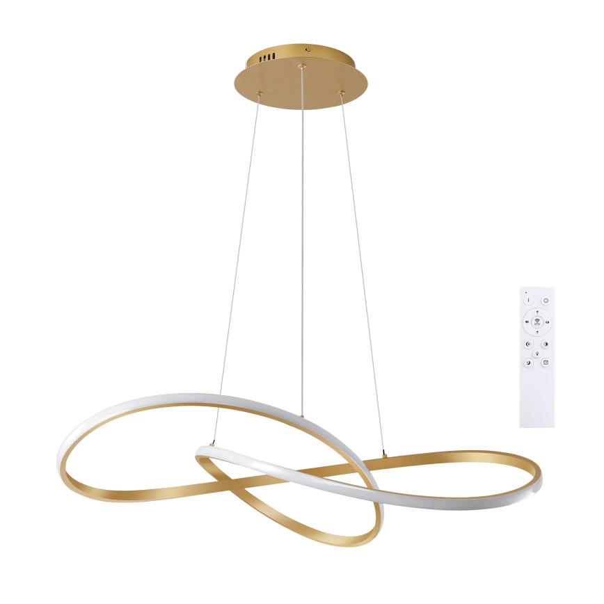 Brilagi - LED himmennettävä riippuvalaisin kaapelilla INFINITY LED/80W/230V 3000-6000K 80x80 cm kultainen + kaukosäädin