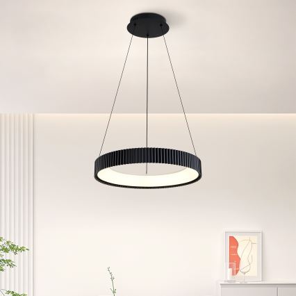 Brilagi - LED-himmennettävä riippuvalaisin vaijerilla FALCON MODERN LED/30W/230V 3000–6500K halkaisija 40 cm musta + kaukosäädin