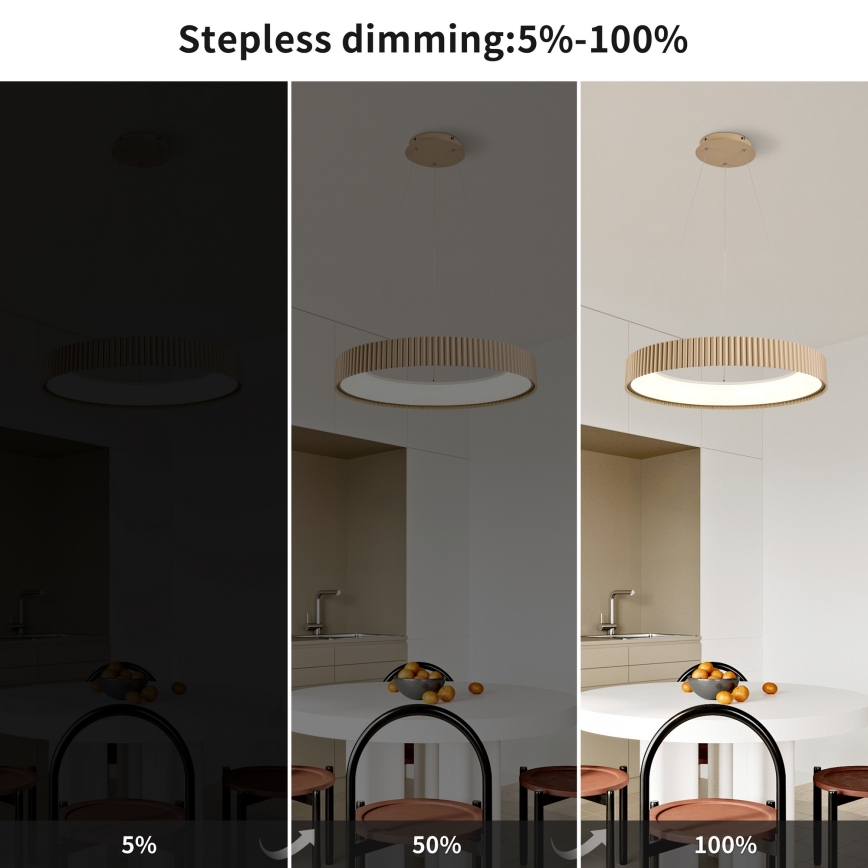 Brilagi - LED-himmennettävä riippuvalaisin vaijerilla FALCON MODERN LED/54W/230V 3000-6500K Ø 60 cm beige + kaukosäädin
