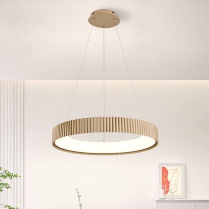 Brilagi - LED-himmennettävä riippuvalaisin vaijerilla FALCON MODERN LED/54W/230V 3000-6500K Ø 60 cm beige + kaukosäädin