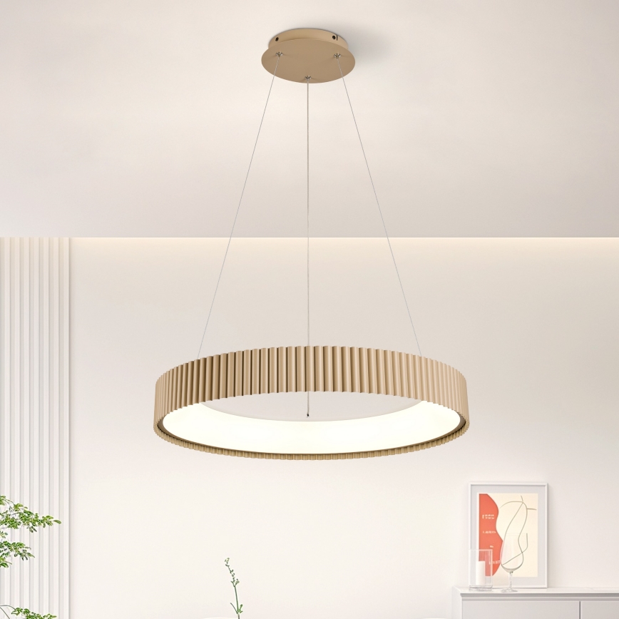 Brilagi - LED-himmennettävä riippuvalaisin vaijerilla FALCON MODERN LED/54W/230V 3000-6500K Ø 60 cm beige + kaukosäädin