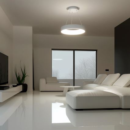 Brilagi - LED-himmennettävä riippuvalaisin vaijerilla FALCON LED/40W/230V 3000–6500K Ø 45 cm valkoinen + kaukosäädin