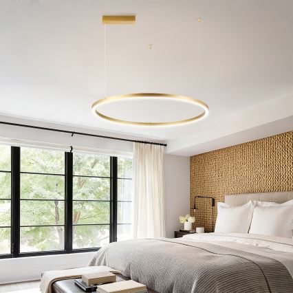 Brilagi - LED-himmennettävä riippuvalaisin vaijerilla PORTOFINO LED/60W/230V 3000-6000K Ø 80 cm kultainen + kaukosäädin