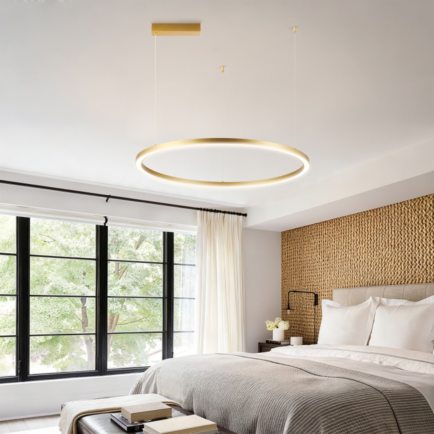 Brilagi - LED-himmennettävä riippuvalaisin vaijerilla PORTOFINO LED/60W/230V 3000-6000K Ø 80 cm kultainen + kaukosäädin