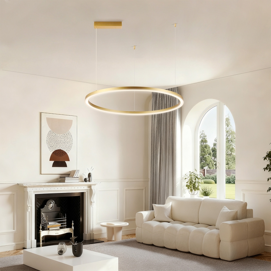 Brilagi - LED-himmennettävä riippuvalaisin vaijerilla PORTOFINO LED/60W/230V 3000-6000K Ø 80 cm kultainen + kaukosäädin