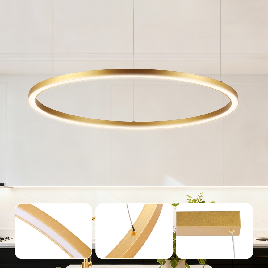 Brilagi - LED-himmennettävä riippuvalaisin vaijerilla PORTOFINO LED/60W/230V 3000-6000K Ø 80 cm kultainen + kaukosäädin