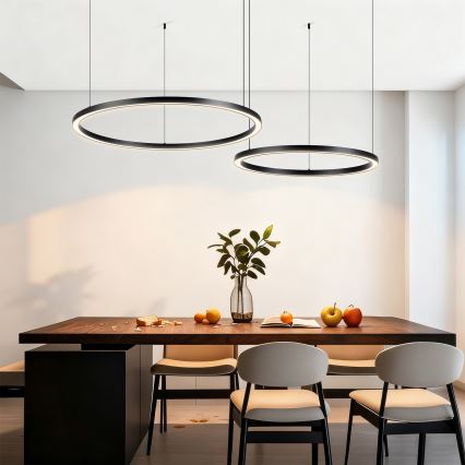 Brilagi - Himennettävä LED-riippuvalaisin kaapelilla PORTOFINO LED/98W/230V 3000-6000K musta + kaukosäädin