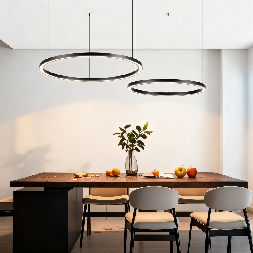 Brilagi - Himennettävä LED-riippuvalaisin kaapelilla PORTOFINO LED/98W/230V 3000-6000K musta + kaukosäädin