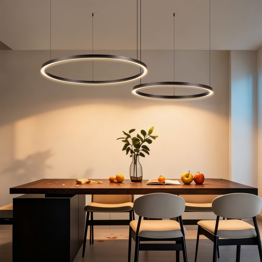 Brilagi - Himennettävä LED-riippuvalaisin kaapelilla PORTOFINO LED/98W/230V 3000-6000K musta + kaukosäädin