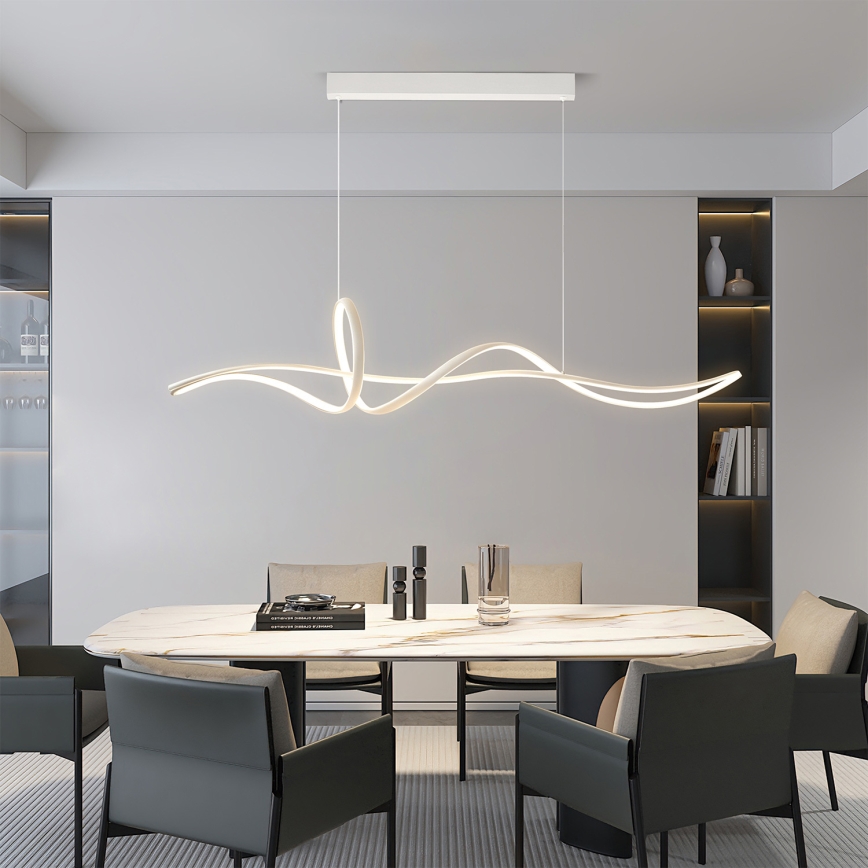 BRILAGI - himmennettävä LED-riippuvalaisin vaijerilla SIGNATURE LED/55W/230V 3000-6000K 120x23 cm valkoinen + kaukosäädin